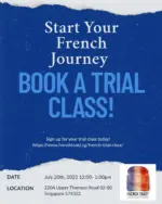 Image 7: 📣 Join Our French Trial Lesson! 🇫🇷 Curious about learning French? Get a taste of our fun & effective classes in a 1-hour trial lesson for just $10! 🗓 Date: 20th July 2025 (Sunday) 🕛 Time: 12:00 PM – 1:00 PM 💵 Fee: Only $10 📍 220A Upper Thomson Rd, #02-00, Singapore 574352 ✅ Native French teachers ✅ Small group setting ✅ Perfect for beginners! 📲 Click the link below to sign up! 👉 https://www.frenchtoast.sg/french-trial-class/ Limited slots available — book now and start your French journey with us! 💬✨ #FrenchTrialLesson #FrenchForBeginners #FrenchSchool #FrenchLearning